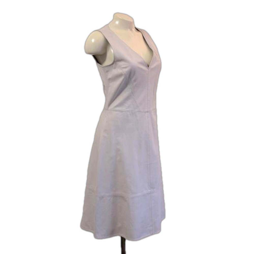 AS by DF Women’s ivory Leather V-neck knee length SMALL $475 NWOT